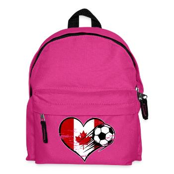 Canada Flag Soccer avec Cœur - Sac à dos Enfant - fuchsia - Devant