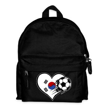 South Korea Flag Soccer with Heart - Kids' Backpack - black - Front