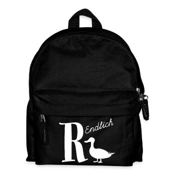 Endlich in Rente - Kinder Rucksack - Schwarz - Vorne