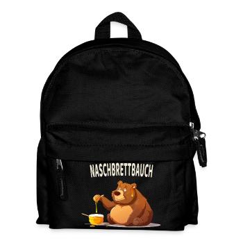 Naschbrettbauch Lustiger Honigbär - Kinder Rucksack - Schwarz - Vorne