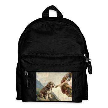 Dog God Hand Poodle Dogs meme - Kids' Backpack - black - Front