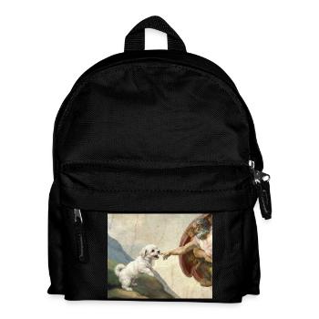Mème des chiens maltais de la main du chien - Sac à dos Enfant - noir - Devant