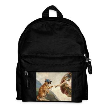 Cat Slaps God's Hand Funny Cats Meme - Kids' Backpack - black - Front