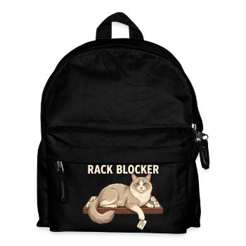 Mahjong Rack Blocker Cat - Kids' Backpack - black - Front