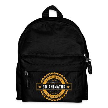 3D Animator - Berufsbezeichnung & Design - Kinder Rucksack - Schwarz - Vorne