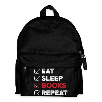 Eat Sleep Books Repeat Book Lover Gift - Kids' Backpack - black - Front
