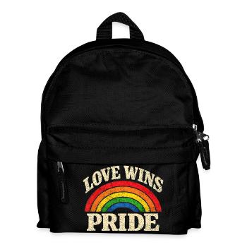 Love Wins Pride Regenbogen CSD LGBTQ Community - Kinder Rucksack - Schwarz - Vorne