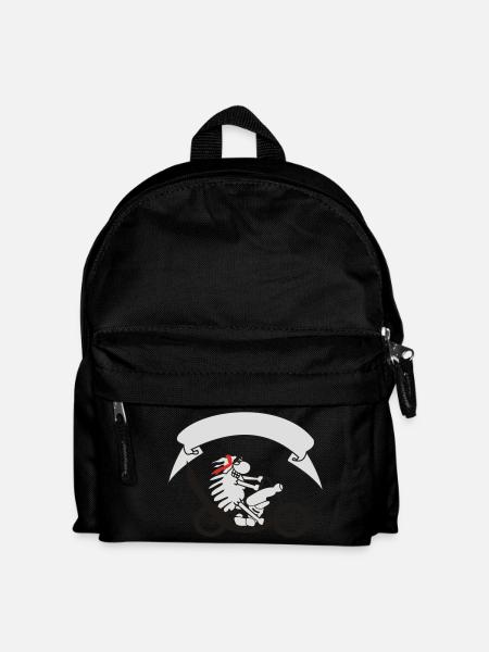 Biker sheep with banner - Kids' Backpack - black