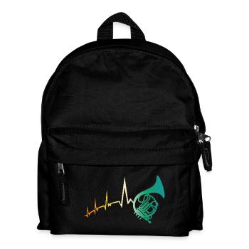 Horn player heartbeat French horn - Kids' Backpack - black - Front