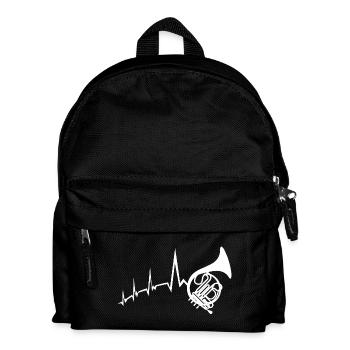 Horn player heartbeat French horn - Kids' Backpack - black - Front