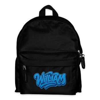Graffiti WILLIAM Name Geschenk Ideal druckbar s - Kinder Rucksack - Schwarz - Vorne