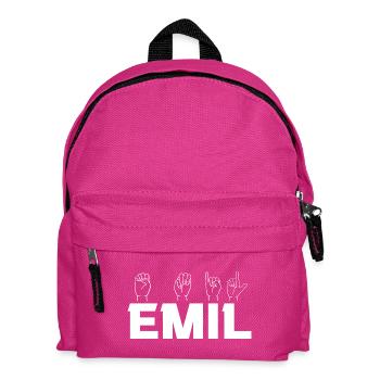 Gebärdensprache Emil - Kinder Rucksack - Fuchsia - Vorne