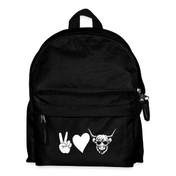 Kuh Rind Hochlandrind - Kinder Rucksack - Schwarz - Vorne