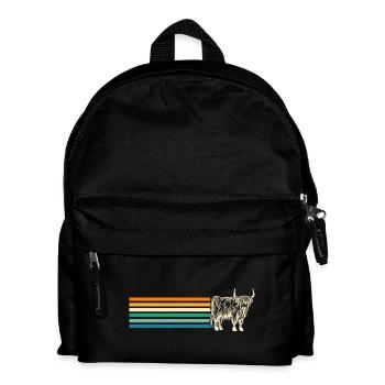 Kuh Rind Hochlandrind - Kinder Rucksack - Schwarz - Vorne