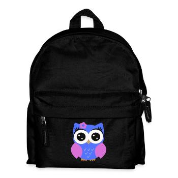Eule lila blau - Kinder Rucksack - Schwarz - Vorne