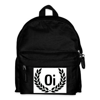 Oi Emblem mit Lorbeerkranz - Kinder Rucksack - Schwarz - Vorne