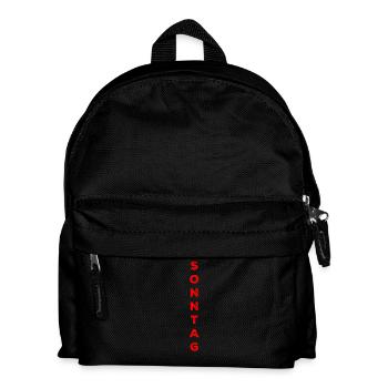 Sonntag - rot - Kinder Rucksack - Schwarz - Vorne