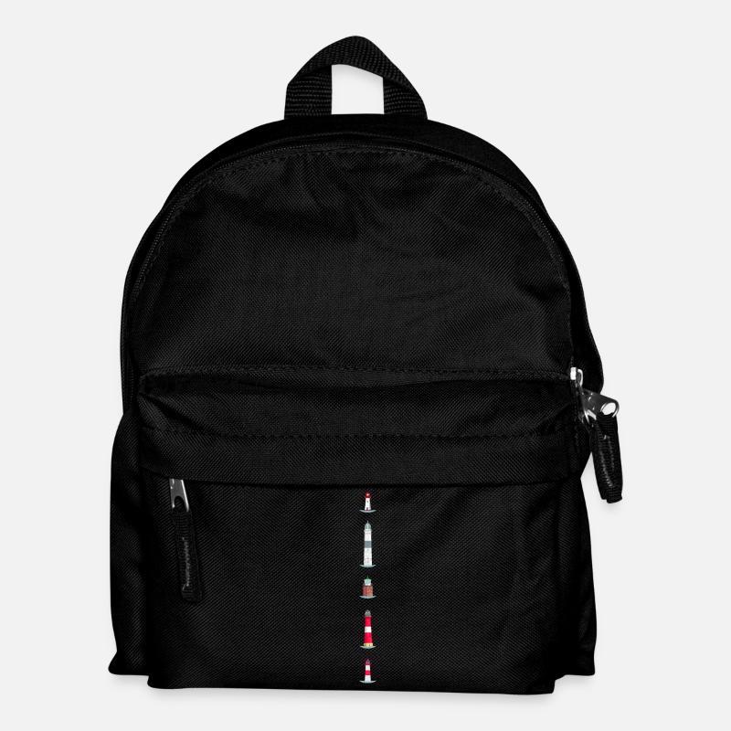 Leuchttürme auf der Insel Sylt - Kinder Rucksack - Schwarz
