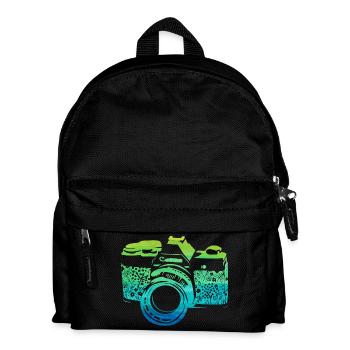 Kamera "Blue Flower" - Kinder Rucksack - Schwarz - Vorne