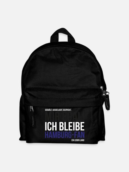 Ich bleibe Hamburg-Fan - Kinder Rucksack - Schwarz