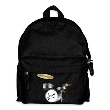 Schlagzeug - Kinder Rucksack - Schwarz - Vorne