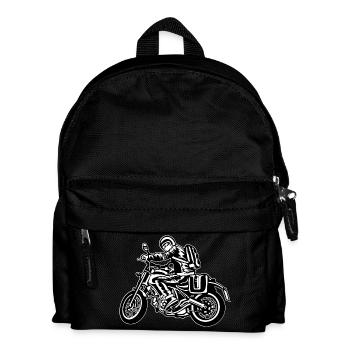 Motorrad Touring / Motorcycle 01_schwarz weiß - Kinder Rucksack - Schwarz - Vorne