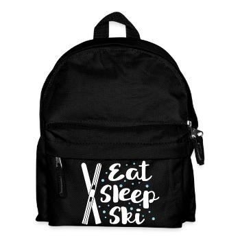 Eat Sleep Ski - Winter Sport Hut Piste Ski Lift - Kids' Backpack - black - Front