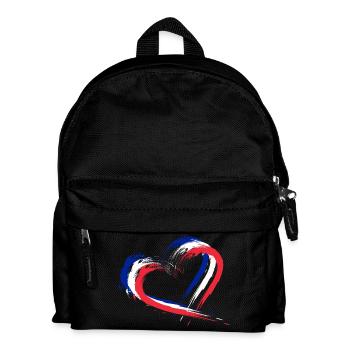 Herz Design Frankreich Flagge Fahne Farben Urlaub - Kinder Rucksack - Schwarz - Vorne