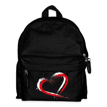 Heart brush Flag of Turkey flag colors vector - Kids' Backpack - black - Front