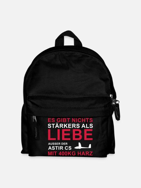 Astir Liebe Segelflieger Spruch Geschenk - Kinder Rucksack - Schwarz