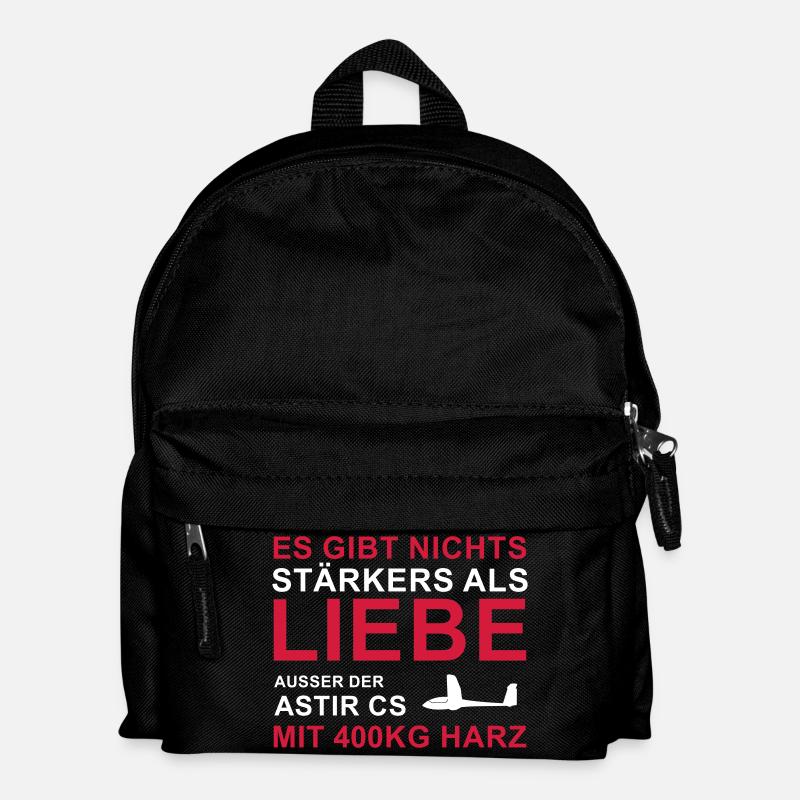 Astir Liebe Segelflieger Spruch Geschenk - Kinder Rucksack - Schwarz