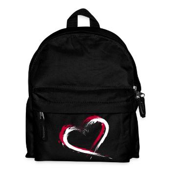 Heart brush flag Japan flag colors vector - Kids' Backpack - black - Front