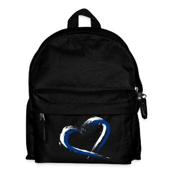 Heart brush flag Finland flag colors blue white - Kids' Backpack - black - Front