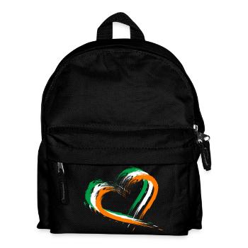 Heart brush flag Ireland flag colors design - Kids' Backpack - black - Front