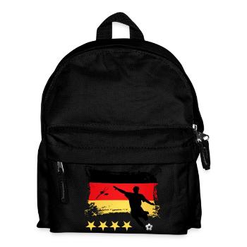 Fußball Deutschland - 4 Sterne - Kinder Rucksack - Schwarz - Vorne