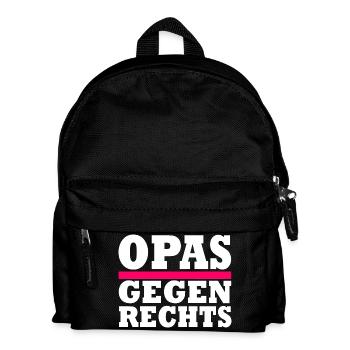 Opas gegen rechts - Kinder Rucksack - Schwarz - Vorne
