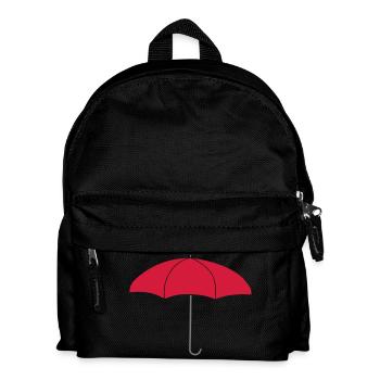 Logo Roter Regenschirm - Kinder Rucksack - Schwarz - Vorne