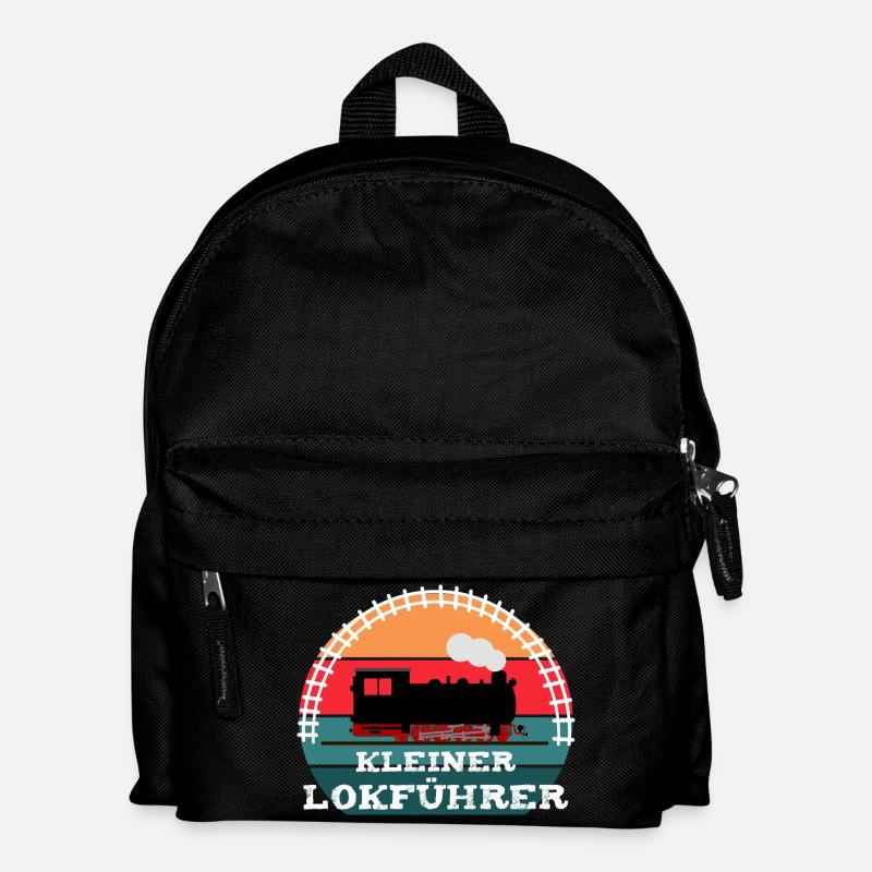 Eisenbahn Kinder Dampflok Lokführer - Kinder Rucksack - Schwarz