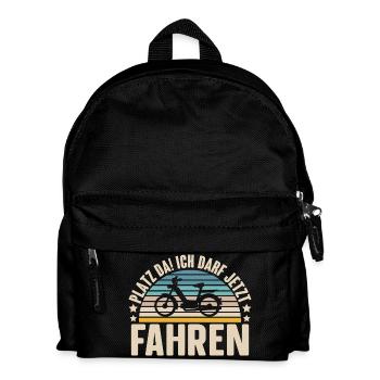 Mofa Führerschein Bestanden Geschenk - Kinder Rucksack - Schwarz - Vorne
