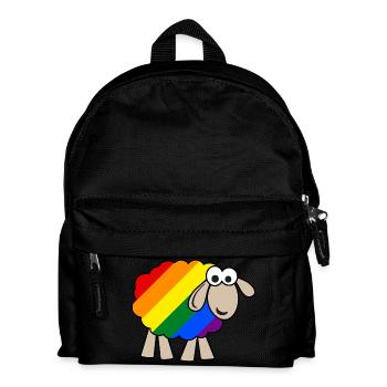 Regenbogen Schaf - Kinder Rucksack - Schwarz - Vorne