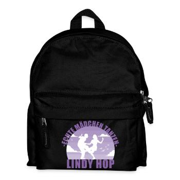 Echte Mädchen tanzen Lindy Hop Geschenk - Kinder Rucksack - Schwarz - Vorne