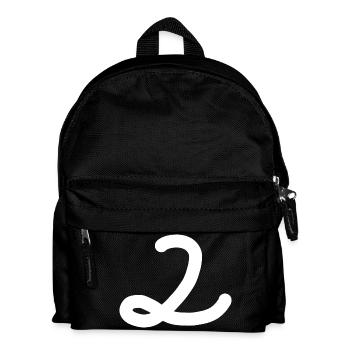 2 Nummer zwei Zahl weiß - Kinder Rucksack - Schwarz - Vorne