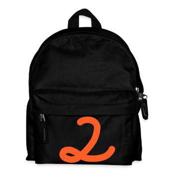 2 Nummer zwei Zahl - Kinder Rucksack - Schwarz - Vorne