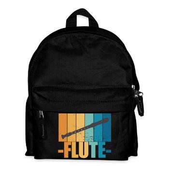 Flute Vintage Musiker Instrument Geschenk - Kinder Rucksack - Schwarz - Vorne