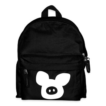Pig Head Vector Farm Happiness Animal Love - Kids' Backpack - black - Front
