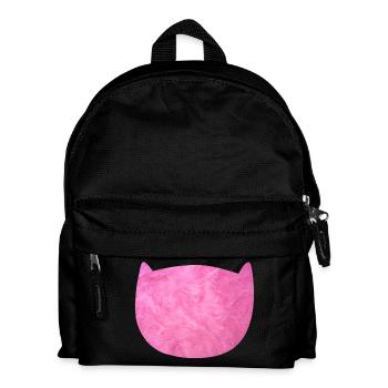 Katze Flausch Pelz Fell pink Fan Katzenliebe - Kinder Rucksack - Schwarz - Vorne