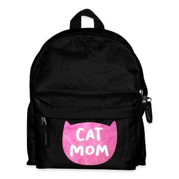 Katze Flausch Mom Mama coole Quotes Fell rosa pink - Kinder Rucksack - Schwarz - Vorne