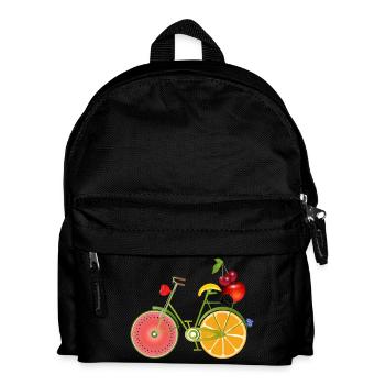 witziges grünes Fahrrad fruchtig dekoriert - Kinder Rucksack - Schwarz - Vorne
