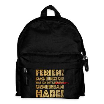 Schule, Lehrer, Ferien - Kinder Rucksack - Schwarz - Vorne