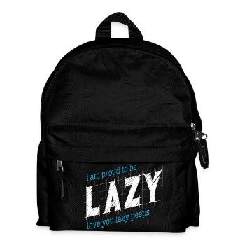 Proud to be lazy - Kids' Backpack - black - Front